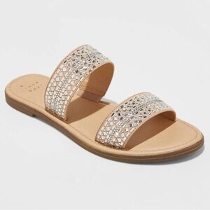 a new day Women’s Tan Sandals with Silver Details